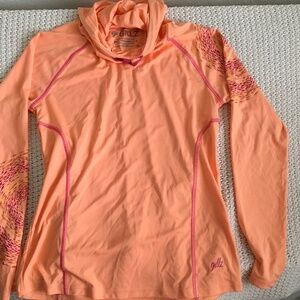 GILLZ UV LONG SLEEVE PEACH  HOOD PERFORMANCE SHIRT, PEACH SIZE LARGE